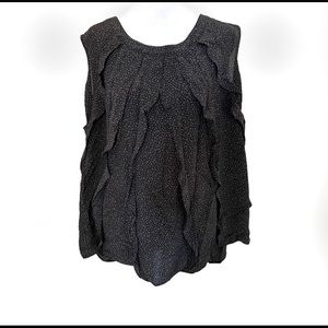 Halogen for Encore Ruffled Silk Tank top Polka Dot Blouse Plus Size 20W